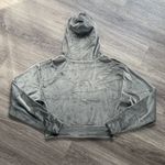 SKIMS  Gray Hooded Full Zip Sweater Large Velvet Cropped Hoodie Photo 2