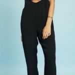 Honey Punch NWT black jumpsuit with adjustable length tie straps. Sz M. Photo 0