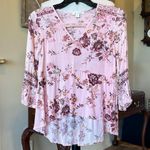 Miami Pink Flowy Bohemian Floral Top Womens XS Photo 3