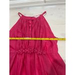 Esley Pink Halter Dress Cotton Silk Blend Floral Detail Sleeveless M Photo 6