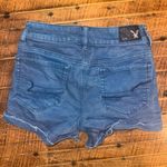 American Eagle hi-rise shortie 0 cutoff blue shorts Photo 3