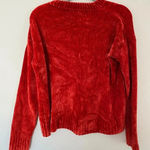 Molly green Plush Chenille Sweater Red Cozycore Velvetcore Luxe Buttery Winter Photo 1