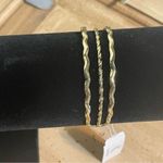 Charming Charlie Bracelet Gold Tone Wavy Open Ended Cuff Photo 3