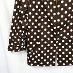 Susan Graver  Large Jacket Brown White Polka Dot Blazer Yellow Lined‎ Ruched 1198 Photo 4