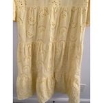 Source Unknown Yellow Eyelet Maxi Dress 100% Cotton Lined Medium Photo 5