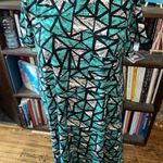 LuLaRoe Green & black triangle leggings soft high low dress Photo 0