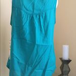 Calvin Klein Jeans Calvin Klein green embellished sleeveless top cotton size small v-neck blouse Photo 1