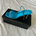 Lulus Addia Turquoise Satin Beaded Fringe High Heel Sandals Blue Size 8 Photo 4