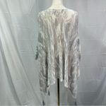 J. Jill Linen Artsy Poncho‎ One Size Coastal Clean Girl Beachy Boho Fringe Gray Photo 10