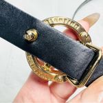 Mario Valentino VALENTINO BY Giusy Logo Croc-Embossed Patent Leather Belt Small Photo 5