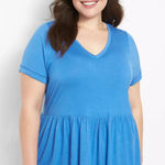Lane Bryant blue tiered babydoll blouse size 22/24 Photo 0