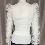 Peach Women’s Sexy Puff Long Sleeve White Top Size M Photo 4