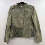 Oilily Olive Green Military Utility Jacket EU 40 Cotton Floral Lined Vintage Y2K Size 8 Photo 0