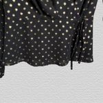 Banana Republic Y2K  Metallic Dot Wrap Blouse Black Top- Sz. Medium Coquette Girl Photo 7