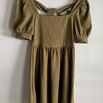 MINE boutique babydoll green puff sleeve square neck mini dress Photo 0