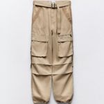 ZARA cargo Beige pants with straps Size L ref 2449/249 boho gorpcore Photo 2