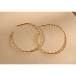 Boutique Beautiful Twist 14k Gold Plated Sterling Silver Hoop Earrings,‎ 4.2cm Photo 9
