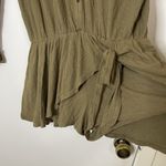 Free People X REVOLVE LIVELY GREEN VNECK TIE WAIST RIBBED BEACH ROMPER SMALL Photo 5