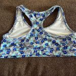 GapFit Pullover Blue and Gray Floral Pull-Over Sports Bra- Large Photo 6