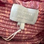 Hill House  Home Ellie Nap Dress Midi Ruched Burgundy Botanical Size Large Photo 2