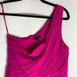 Theory  Taliana pink silk one shoulder pleated mini dress size 6 Photo 2