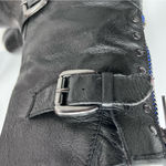 Steve Madden  Temmpt Black Leather Mid Rise Boots 8M moto back zipper Photo 5