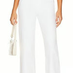 Spanx Wide Leg Cropped Pants White Button Detail High Rise Women's L Photo 0