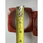 VTG Thick Resin Acrylic Bangle Bracelet Set of 2 Orange Chunky Geometric Design Photo 9