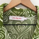 Lisa Says Gah - Bailey Button Down Top Wild Hearts Green Lounge Casual Travel Photo 3
