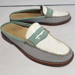 G.H. Bass & Co Weejuns Wynn Colorblock Penny Mules Leather Slip On Women's Sz 6 White Photo 0