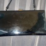 Vintage patent Leather Hinged Top Handle Bag black w/ gold hardware Spilene Photo 5