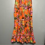 Love The Label Azaela Floral Ruffle Maxi Dress Topanga Coral Print Womens Size S Pink Photo 6