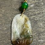 Carved Buddha Jadeite Pendant Green Photo 2