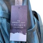 Cacique NEW Steel Blue All Over Sheer Lace Caged Babydoll Lingerie Slip Dress Photo 7