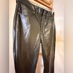 Gap Vintage Slim High Rise Vegan Faux Leather Pants Size 6P Green Mistletoe Photo 4