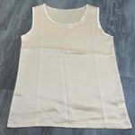 None Satin Tank Top Blouse Cream/Gold Size Small Photo 0
