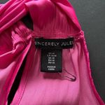 Sincerely Jules  Halter Neck Hot Pink Satin Tank Top Women’s Sz M EUC Photo 2