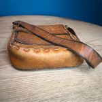 Vintage 1970s Hippie Bohemian Tooled Leather Tan Shoulder Bag Purse Photo 2