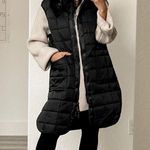 Rebecca Minkoff NWT Long Black Quilted Zip Front Puffer Vest Size Large Photo 2