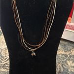Two beaded One multi strand one single strand beaded Necklaces glass Preloved Brown Photo 1