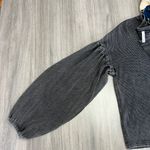 Z Supply Washed Out Black Textured Balloon Sleeve Shirt Photo 4