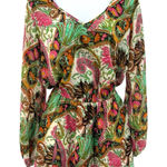 Show Me Your Mumu V-Neck Long Sleeve Mini Dress Paisley Floral NWT Small Photo 0