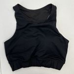 P'Tula Size S Sports Bra Black Racerback High Neck Women's Stretch Back Logo Photo 1