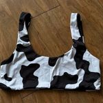 Black and White Cow Print Women's Top Size L Photo 0