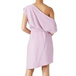 Wish  Rise‎ Purple One Shoulder Tie Waist Asymmetrical Mini Dress Size S Photo 5