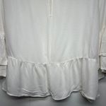 Bershka White Flared 3/4 Sleeve Ruffle Hem Top Size Small Beach Boho Lightweight Photo 7