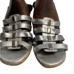 Jaclyn Smith , Cork Wedge Silver Sandals, Size 8M, open toe Photo 0