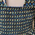 NWT Band of the Free Genevieve Teal Diamond Long Sleeve Mini Dress Mod 60's Vibe Size L Photo 3