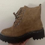 Vince Camuto Brown Black Mindinta Combat Boots Lace Up Shoes Photo 7