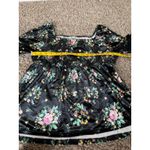 Cato  Black Floral Velvet Babydoll Top M Cottagecore Fairy Grunge Dark Feminine Photo 6